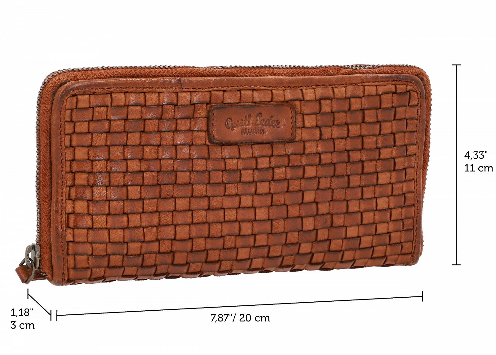 Кошелек кожаный Gusti Reeva Card Holder Vintage Braided Pattern Женский Коричневая кожа, коричневый, Retro, фото №6