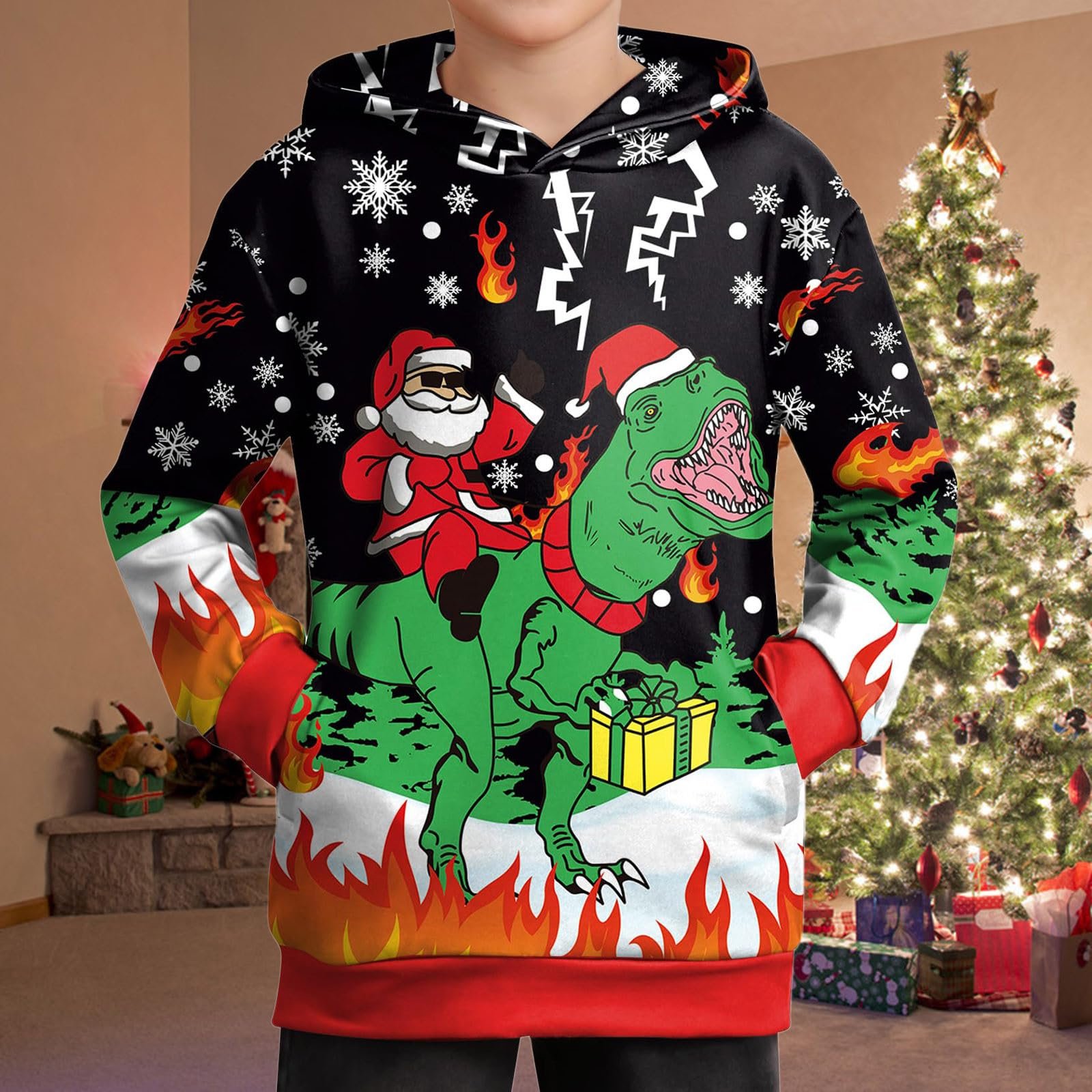 Рождественская Толстовка для Мальчиков, Забавный Рождественский Джемпер, Детская Толстовка с Капюшоном, Рождественский Свитшот с Рождественским Мотивом, Свободная Рождественская Толстовка, Рождественская Толстовка, Рождественская Рубашка с Длинными Рукавами, Зимняя, фото №4