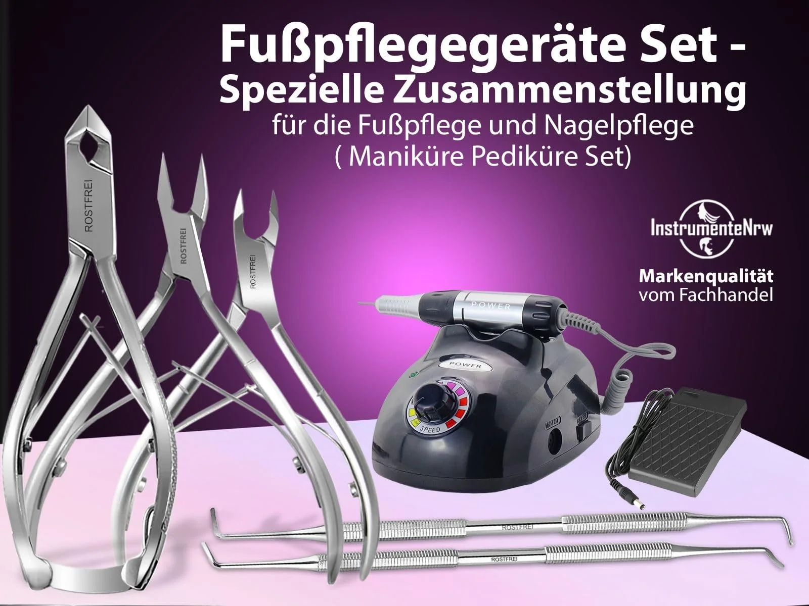 Професійний набір для манікюру та педикюру 25 000 обертів і технологією швидкого зняття, фото №6