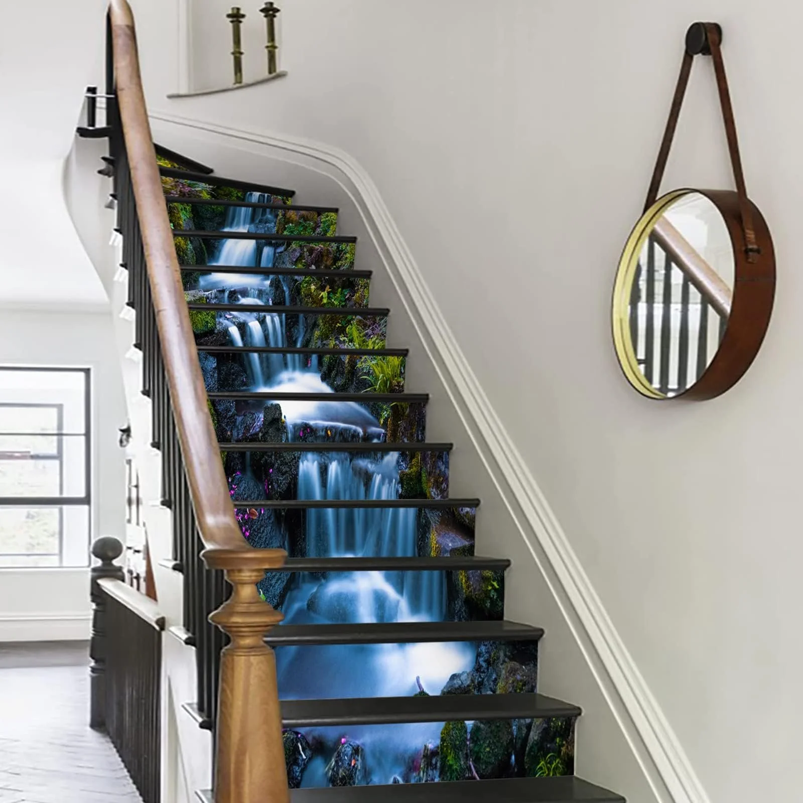 Наклейки на сходи FLFK 3D Waterfall Natural Landscape самоклеючі 100 x 18 см 15 штук, фото №2 Наклейки на сходи FLFK 3D Waterfall Natural Landscape самоклеючі 100 x 18 см 15 штук, фото №2