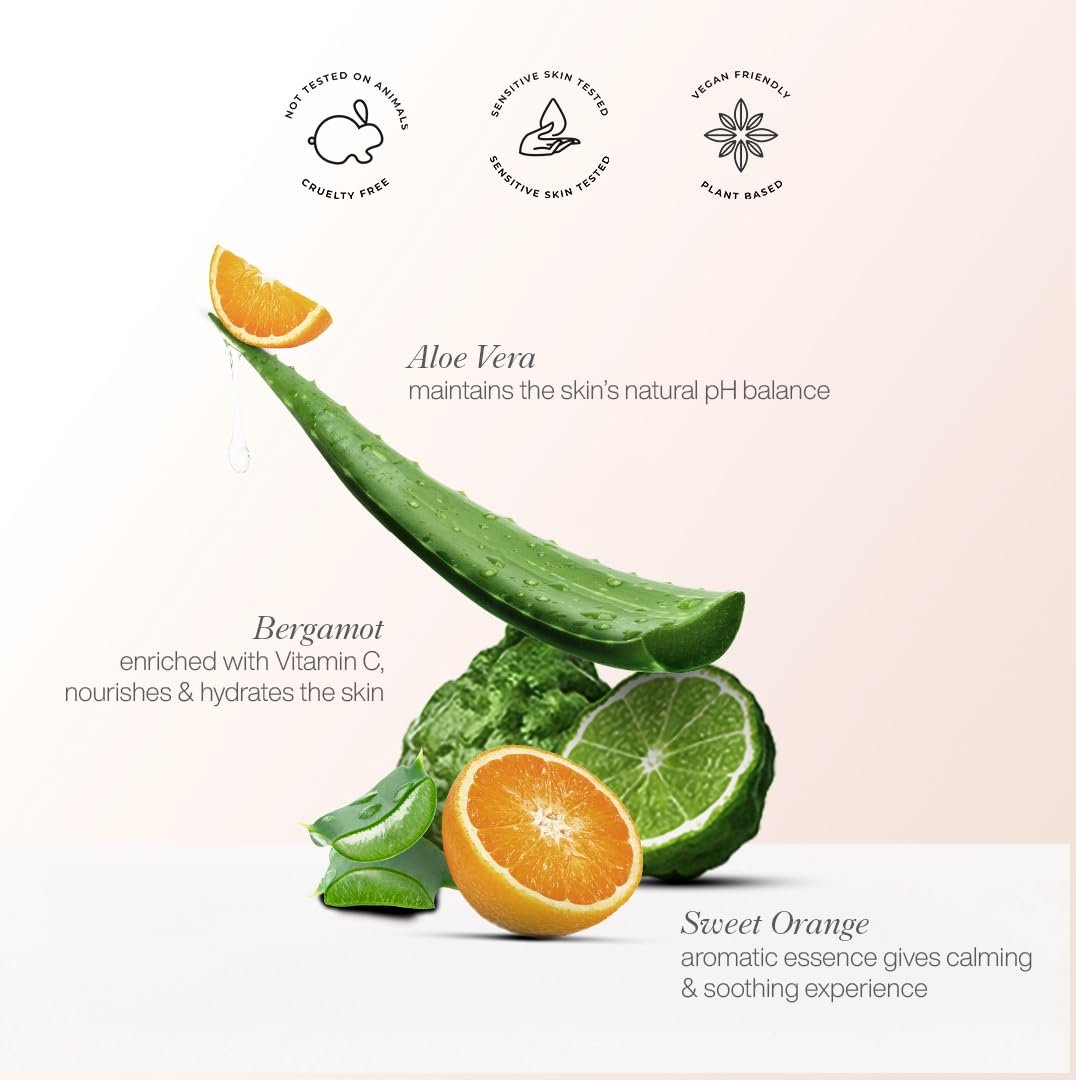 Гель для душу Organic Works Daily Hydration відлущувальний з ефірними оліями бергамоту та солодкого апельсина 290 мл, фото №4