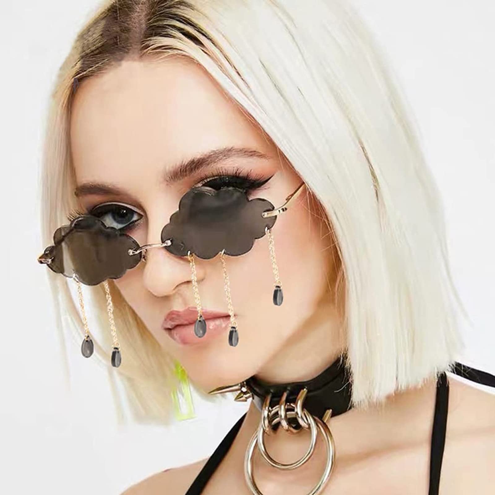 Сонцезахисні окуляри CTForest Без оправи Золотий, синьо-рожевий (2 шт), фото №6