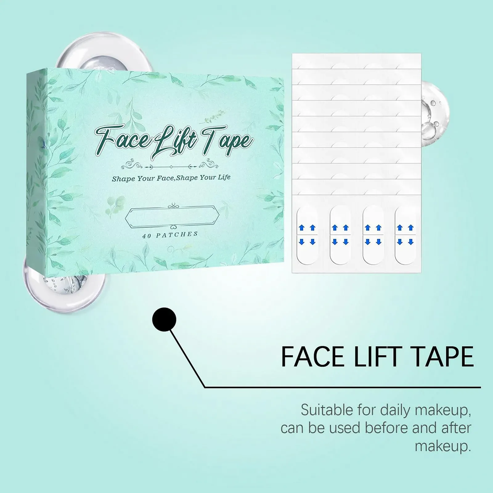Лента для подтяжки лица Водонепроницаемая Невидимая Мгновенная подтяжка, фото №9