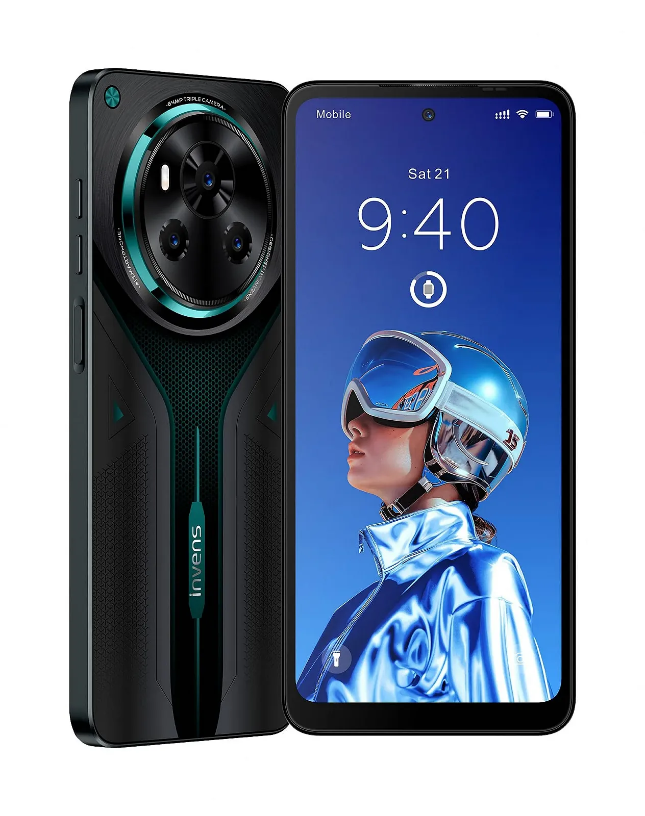 Смартфон invens Ultra 13P 16GB RAM 128GB 4G Dual SIM 6.79" HD+ 5000mAh 64MP+16MP Green, фото №1 Смартфон invens Ultra 13P 16GB RAM 128GB 4G Dual SIM 6.79" HD+ 5000mAh 64MP+16MP Green, фото №1
