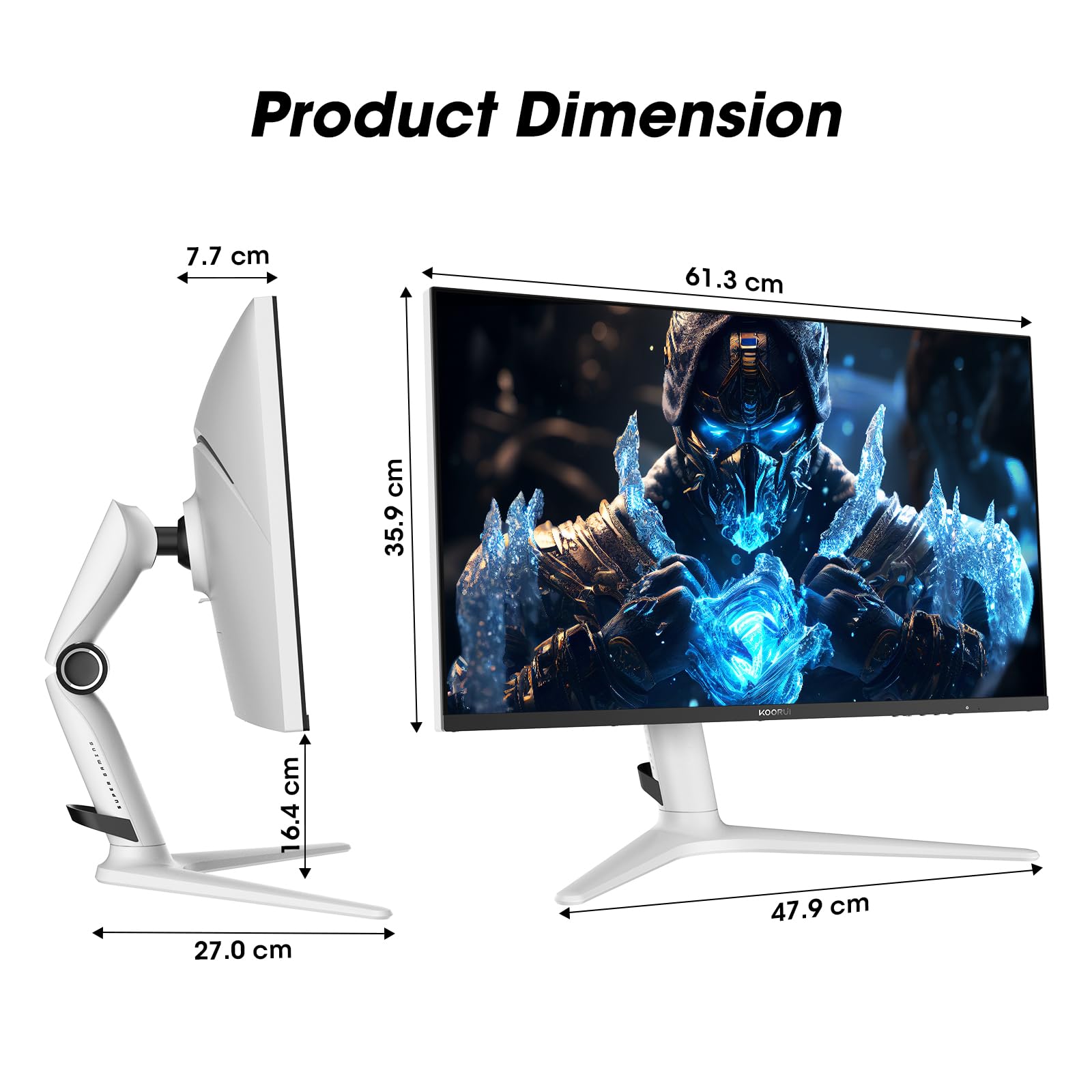 Монитор KOORUI Gaming 27 дюймов 240Hz VA Mini LED 1ms QHD Adaptive Sync HDR 1000 DCI-P3 95% VESA 75 x 75 мм, защита глаз, регулируемая высота, фото №6 Монитор KOORUI Gaming 27 дюймов 240Hz VA Mini LED 1ms QHD Adaptive Sync HDR 1000 DCI-P3 95% VESA 75 x 75 мм, защита глаз, регулируемая высота, фото №6
