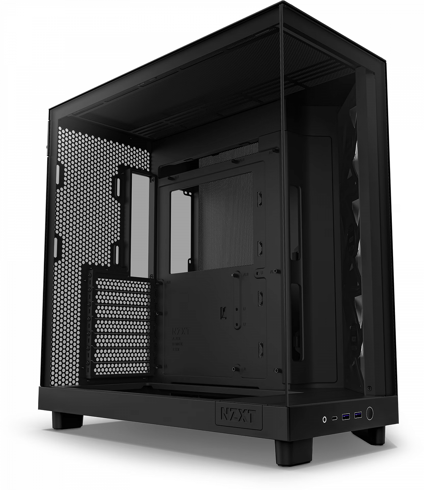 Корпус NZXT H6 Flow RGB (CC-H61FB-R1) / Mid-Tower / ATX, Micro-ATX, Mini-ITX / 3x120mm ARGB / 1xUSB Type-C / Без БЖ / Чорний, фото №8 Корпус NZXT H6 Flow RGB (CC-H61FB-R1) / Mid-Tower / ATX, Micro-ATX, Mini-ITX / 3x120mm ARGB / 1xUSB Type-C / Без БЖ / Чорний, фото №8