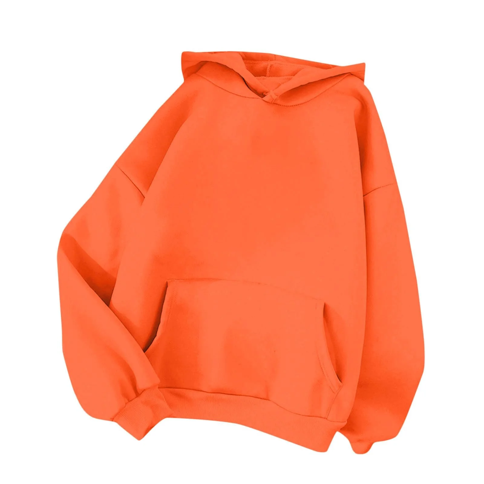 Женский пуловер tsaChick, однотонный, с карманом, длинный рукав, капюшон на шнурке, стеганая куртка, длинный вязаный джемпер, женская одежда большого размера, женская базовая футболка, фото №3