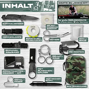 Набір для виживання Jungle Monkey Premium 13 предметів з ножем та ліхтарем synthetic.ua - Фото 1