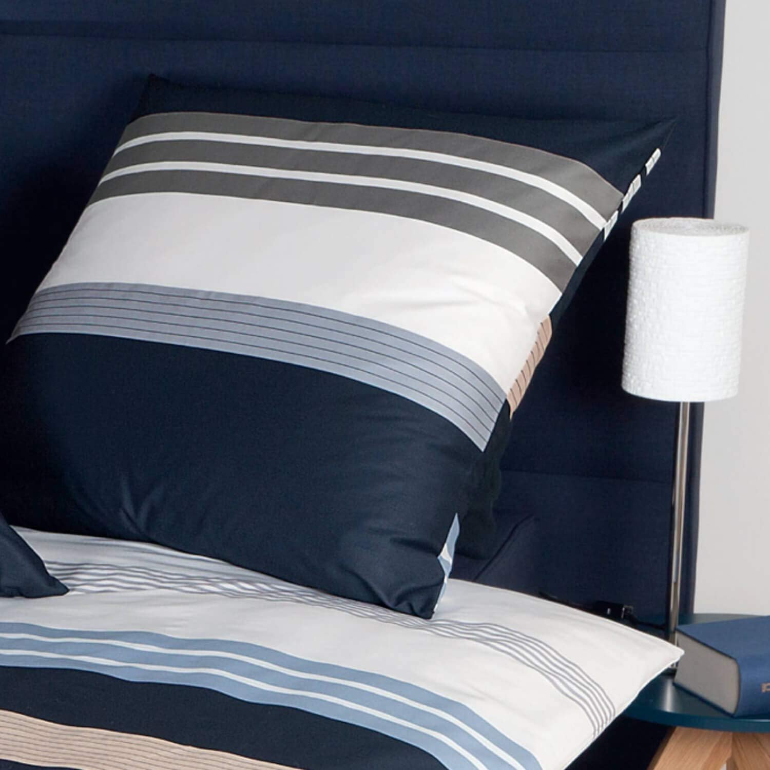 Постільна білизна Janine Mako Satin J.D. 155 x 220 см + 80 x 80 см Срібний Сіро-коричневий Пісочний, фото №2