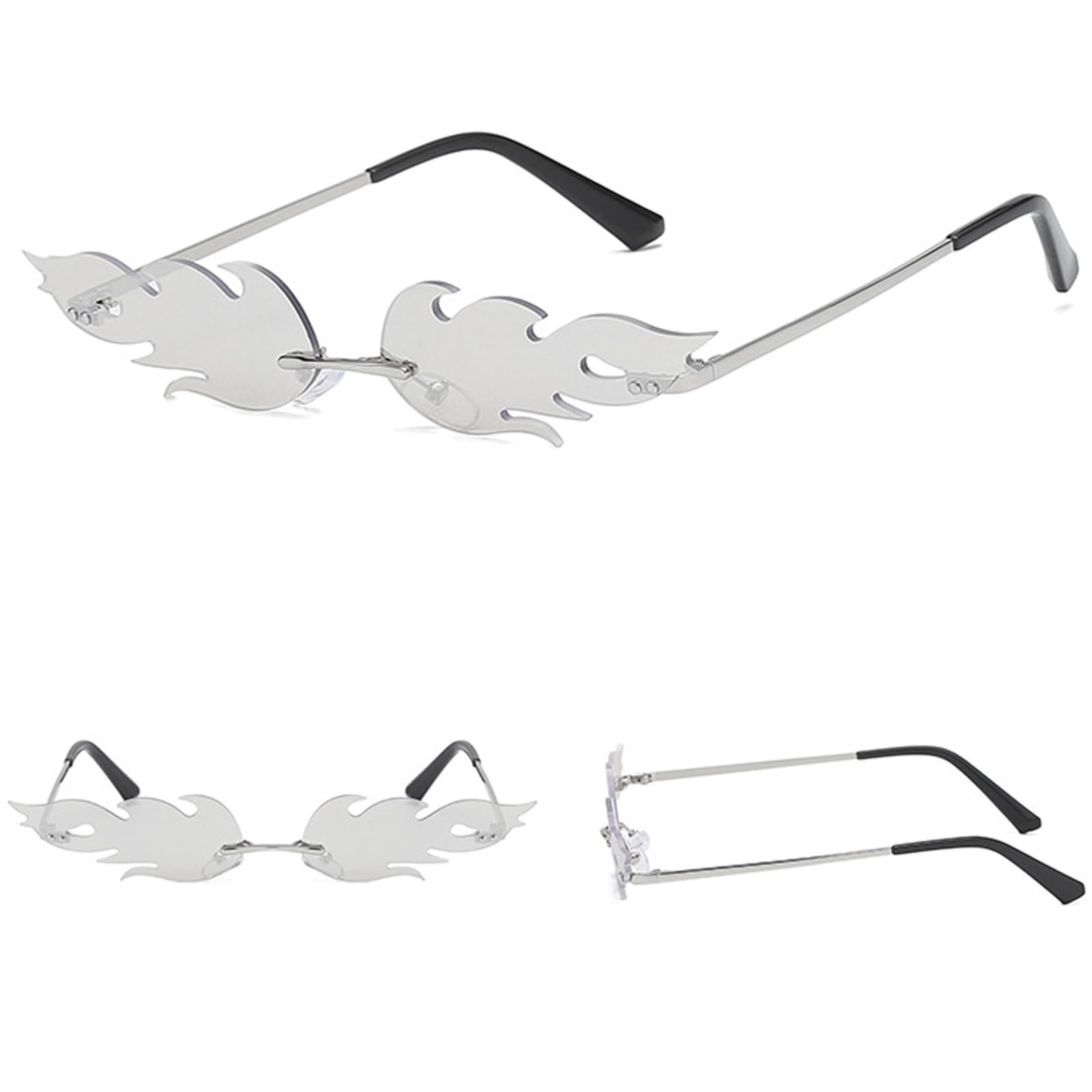 Сонцезахисні Окуляри YouYuer у формі полум'я Біло-рожеві, 2 шт, фото №4