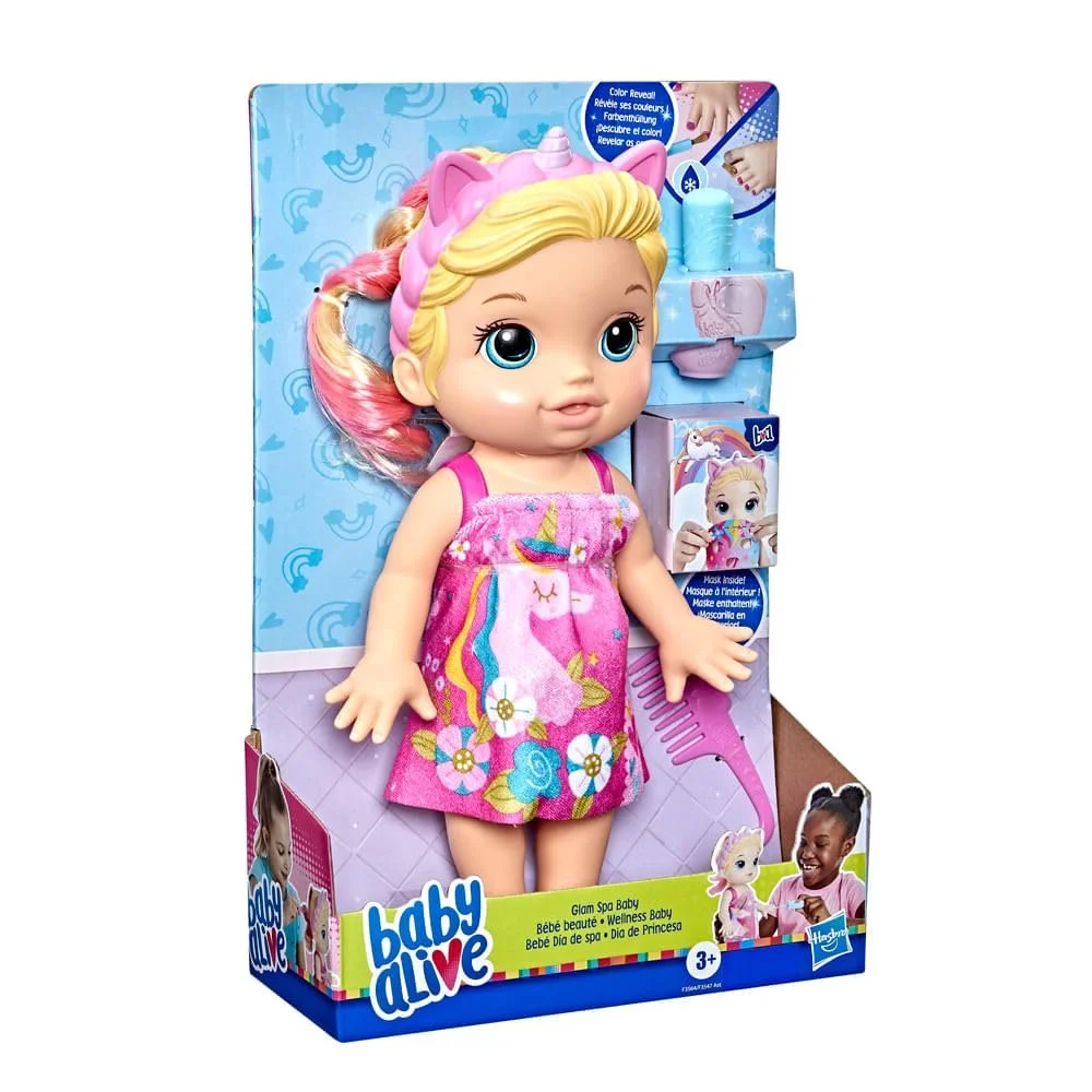 Лялька Baby Alive Baby 32.5 см Bathing Unicorn Makeup and Magic Nails Блондинка Multicolor, фото №4