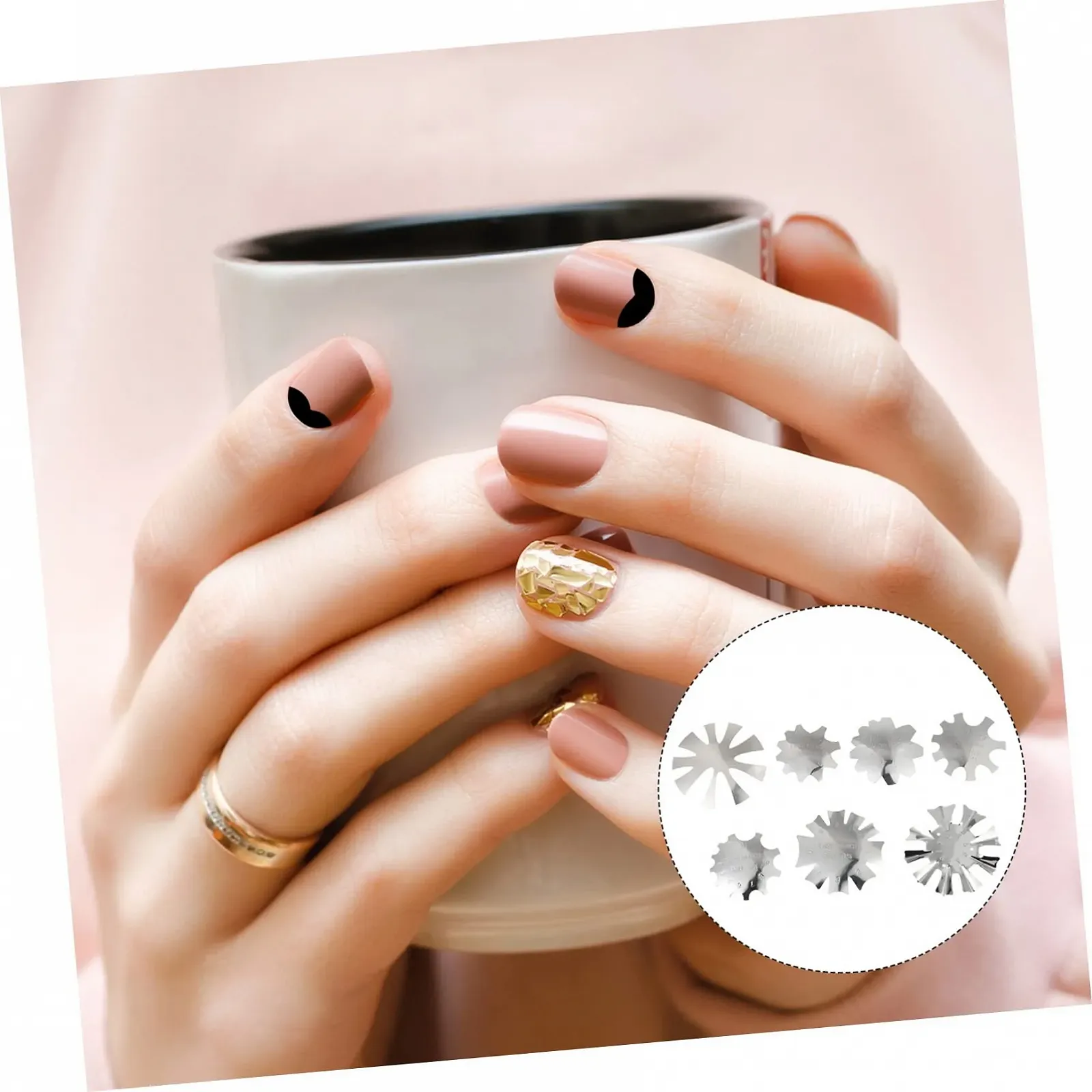 Набор для маникюра PACKOVE 7 шт. Металлические шаблоны для ногтей Серебристый, фото №2 Набор для маникюра PACKOVE 7 шт. Металлические шаблоны для ногтей Серебристый, фото №2