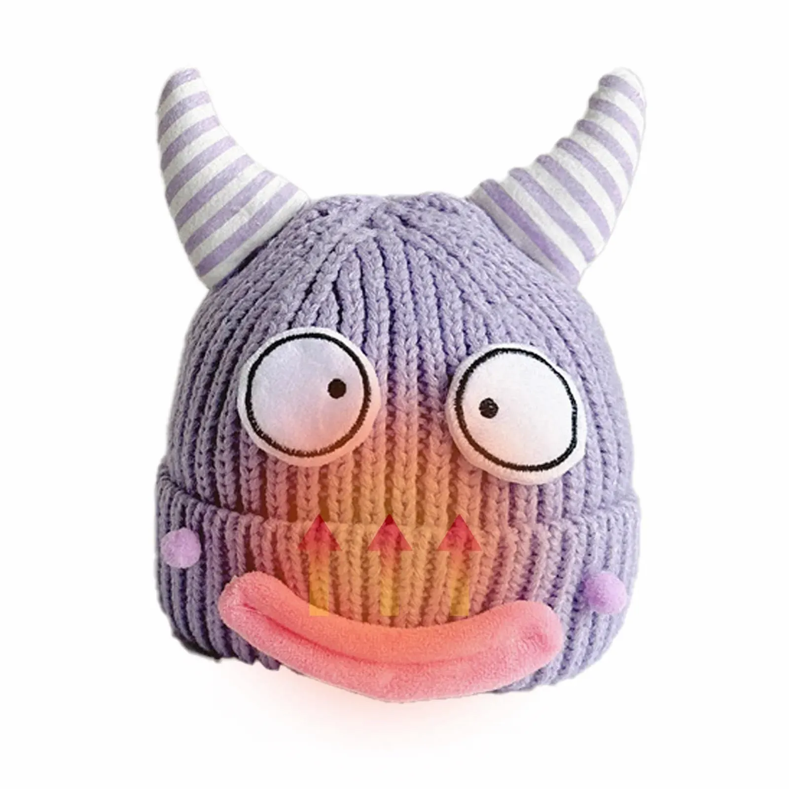 Вязаная шапка Holdes Neuheit с коровьими рогами, фото №7