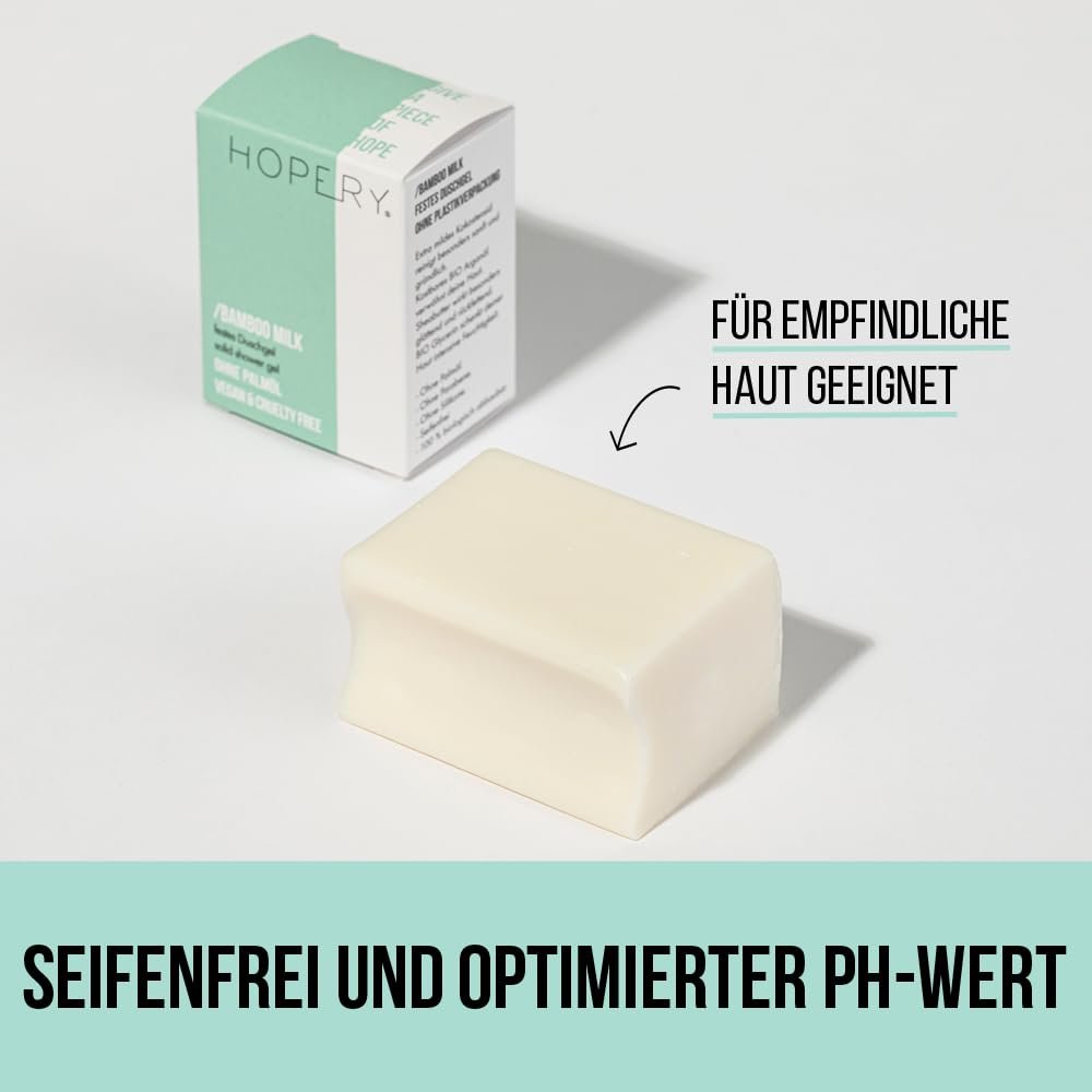 Твердий гель для душу Hopery Bamboo & Milk 70 г Веганський, фото №5