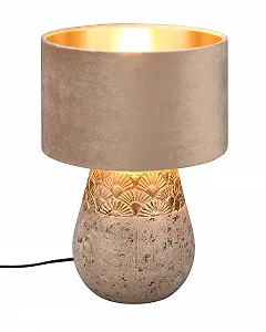 Настільна лампа Reality Leuchten Kiran R51231061 Кераміка Сірий / Бежевий / Золотистий E27 - Фото 1