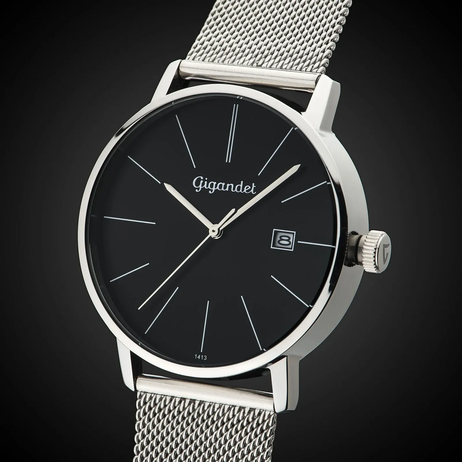 Мужские Кварцевые Часы Gigandet Minimalism Аналоговые Черные Серебристые, фото №3 Мужские Кварцевые Часы Gigandet Minimalism Аналоговые Черные Серебристые, фото №3