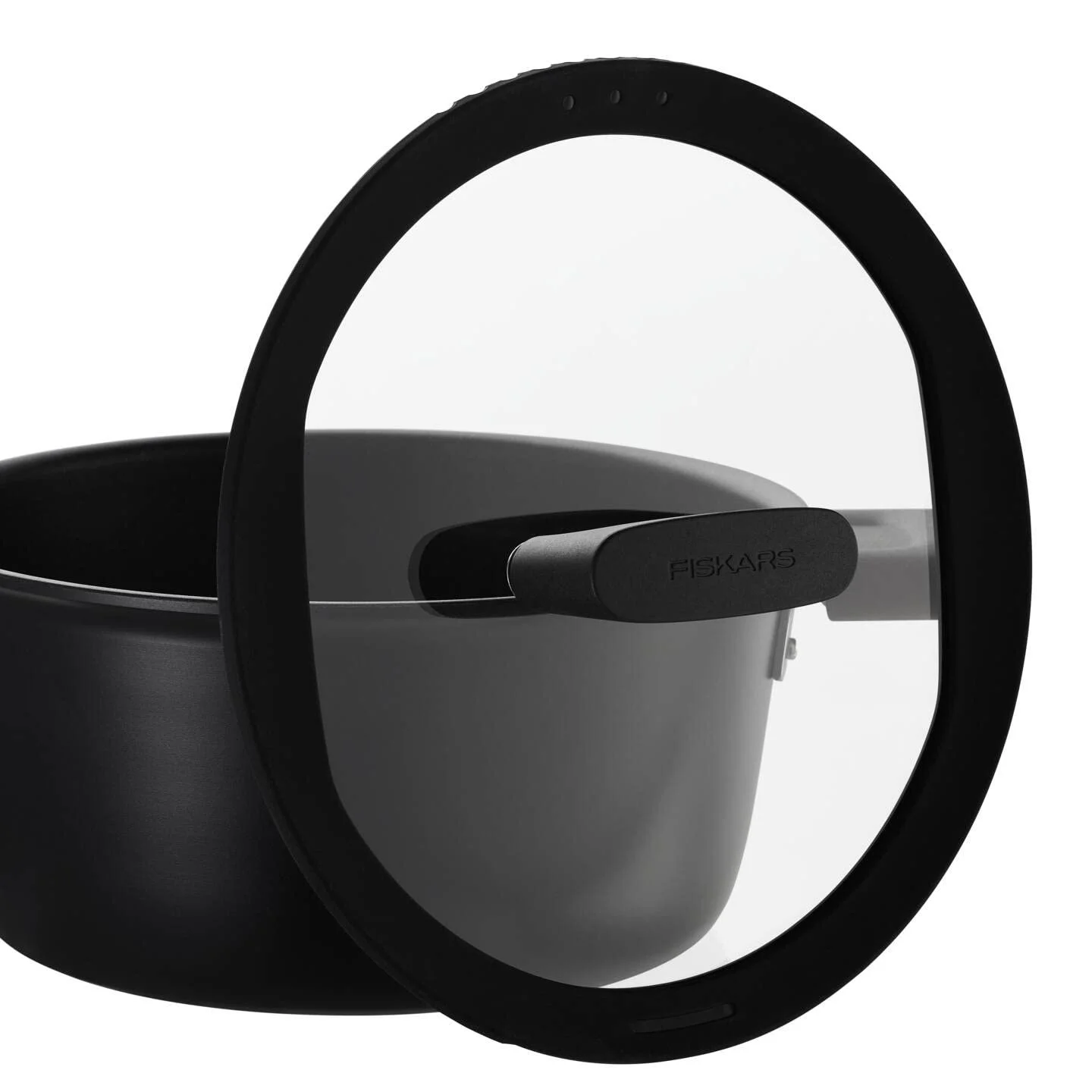 Кастрюля с крышкой Fiskars Hard Face 1052227 22 см 3,5 л алюминиевая с антипригарным покрытием черная, фото №9