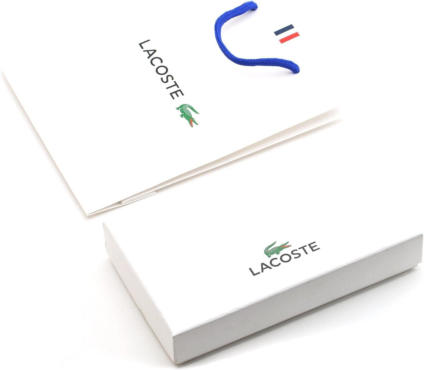 Чоловічий шкіряний гаманець брендовий Lacoste з брелком в подарунковому упакованні, фото №5