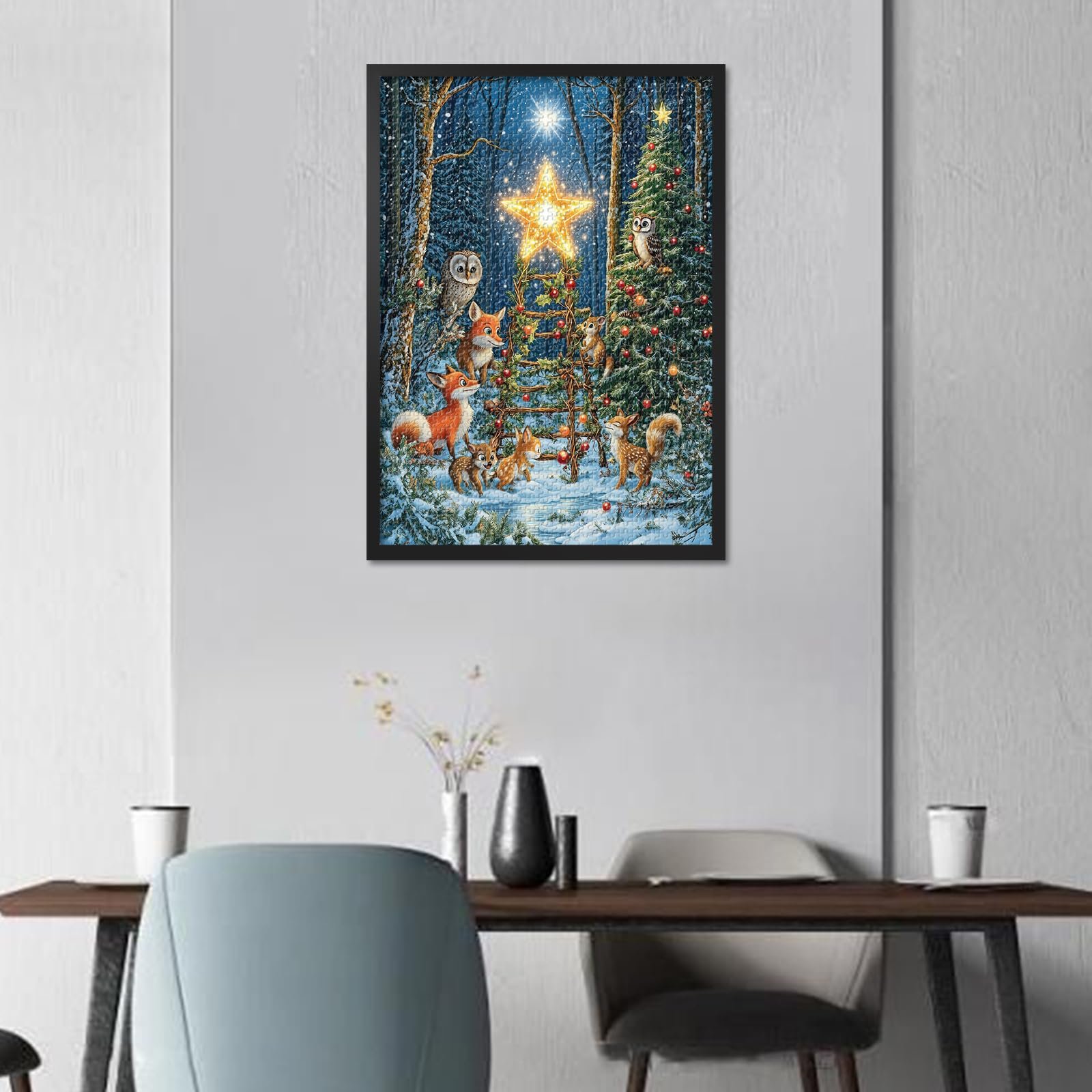 Пазл Зимовий ліс із тваринами та ялинкою 1000 елементів 50,5 x 70,5 см, фото №6