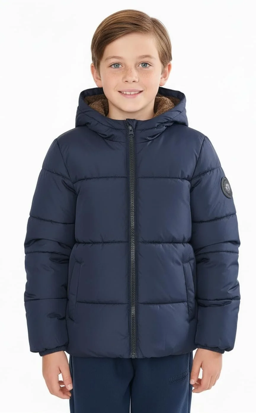 Зимова куртка з капюшоном для хлопчиків Sunny Sprout, утеплена пуховик з вітрозахисними рукавами для малюків, фото №1 Зимова куртка з капюшоном для хлопчиків Sunny Sprout, утеплена пуховик з вітрозахисними рукавами для малюків, фото №1
