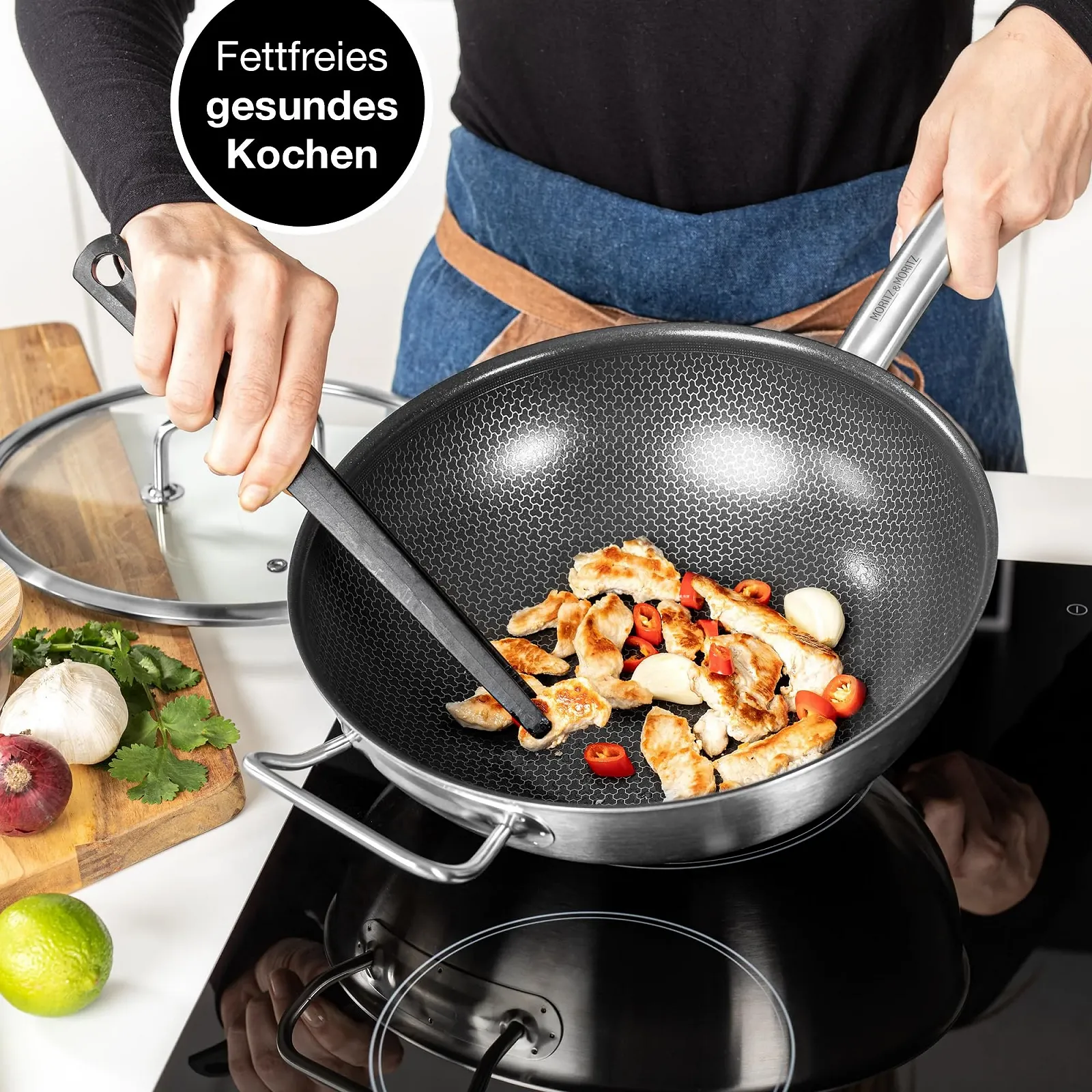 Сковорідка-Wok Moritz & Moritz Нержавіюча сталь 30 см, фото №6