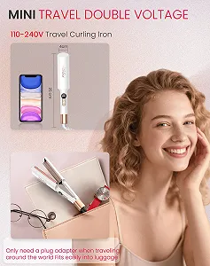 Плойка-хвиля UKLISS Pro Mini LCD 120-210°C Рожево-білий synthetic.ua - Фото 1