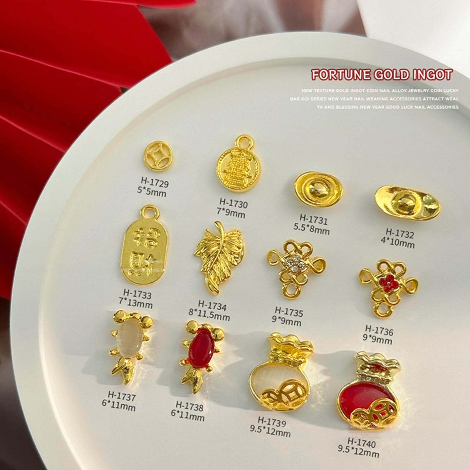 Стрази для нігтів Magic Nails Новий рік Золотий, набір, фото №4