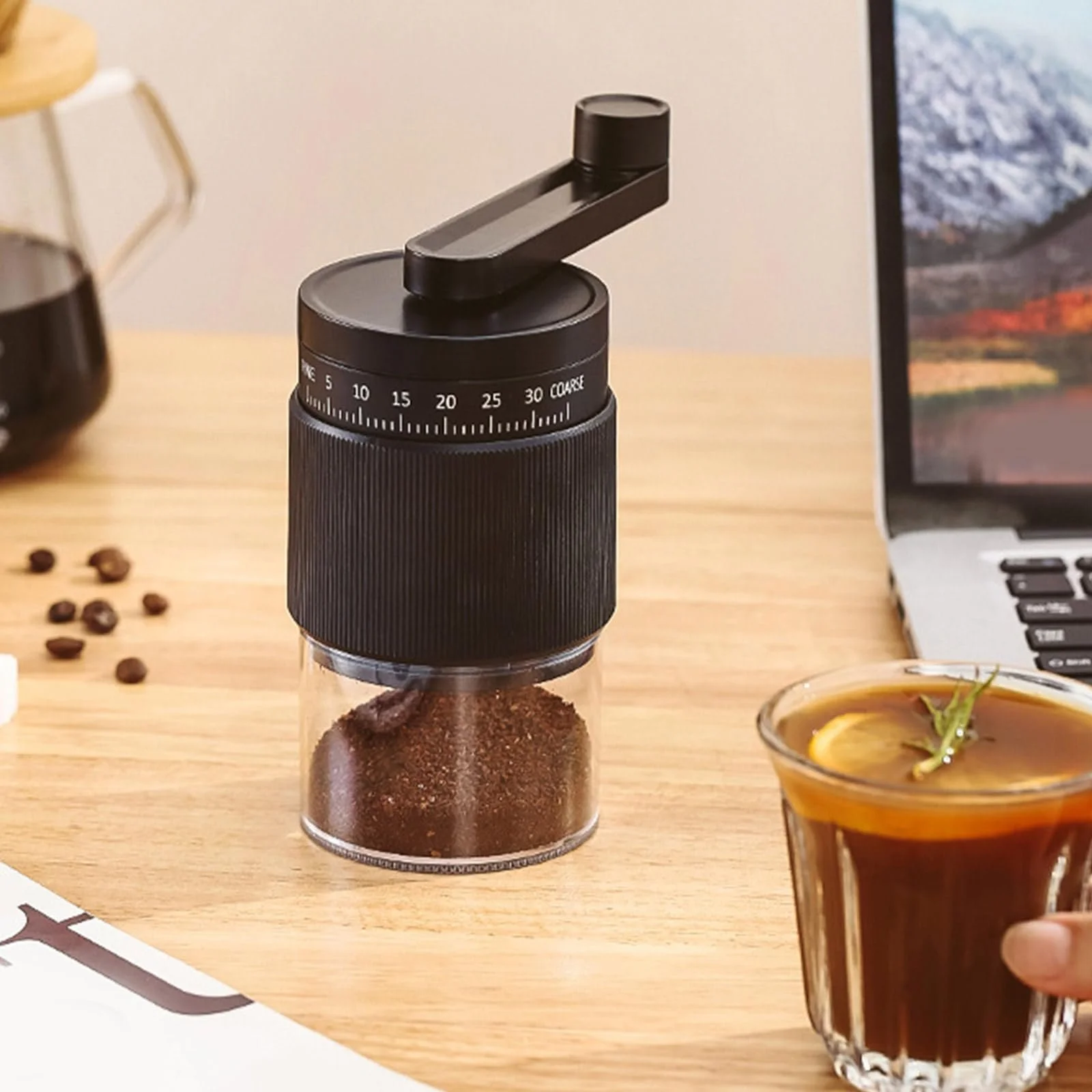 Ручная кофемолка с керамическими жерновами, регулируемый размер помола, подходит для кемпинга и путешествий, фото №8 Ручная кофемолка с керамическими жерновами, регулируемый размер помола, подходит для кемпинга и путешествий, фото №8