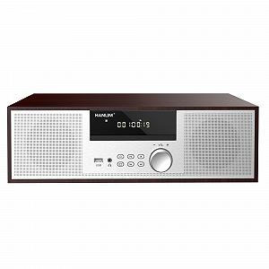 Вінтажна мікро Hi-Fi система CD стереосистема Mini Component 40 Вт RMS FM/Bluetooth-сумісний/USB/AUX/Дистанційне керування/Роз'єм для навушників, сумісний із джерелом звуку високої роздільної здатності, сріблястий, дерево - Фото 1