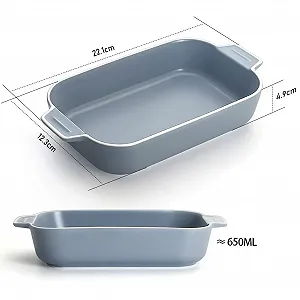 Форма для лазаньи керамическая прямоугольная с ручками 22 x 12 сантиметров Blue synthetic.ua - Фото 1
