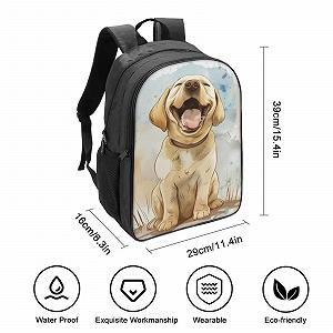 Шкільний рюкзак RSIUUODNF Labrador Dog для хлопчиків та дівчаток-підлітків, водонепроникний, для жінок та чоловіків, шкільний ранець, сумка для ноутбука, рюкзак 40x28x16см synthetic.ua - Фото 1