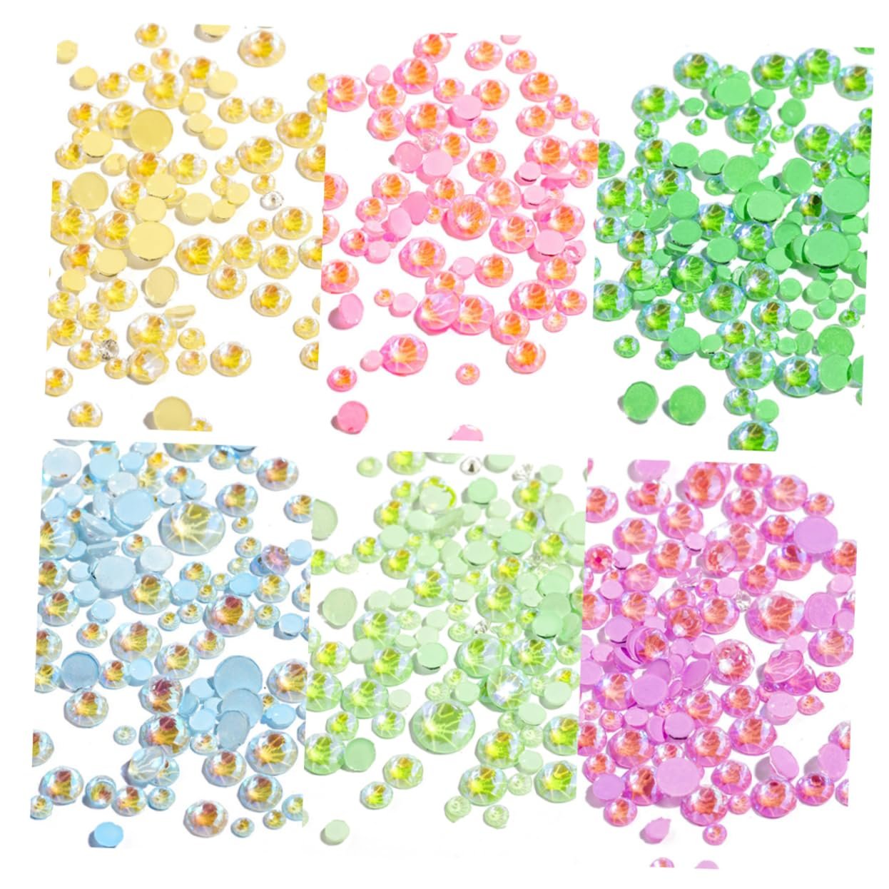 Стразы для ногтей MAGICLULU, 3 упаковки по 6 шт., 3D украшения для ногтей, самоклеящиеся стразы, рождественские украшения для ногтей, украшения для маникюра, стеклянные плоские стразы, дрель для ногтей, украшения из камней для ногтей, фото №5