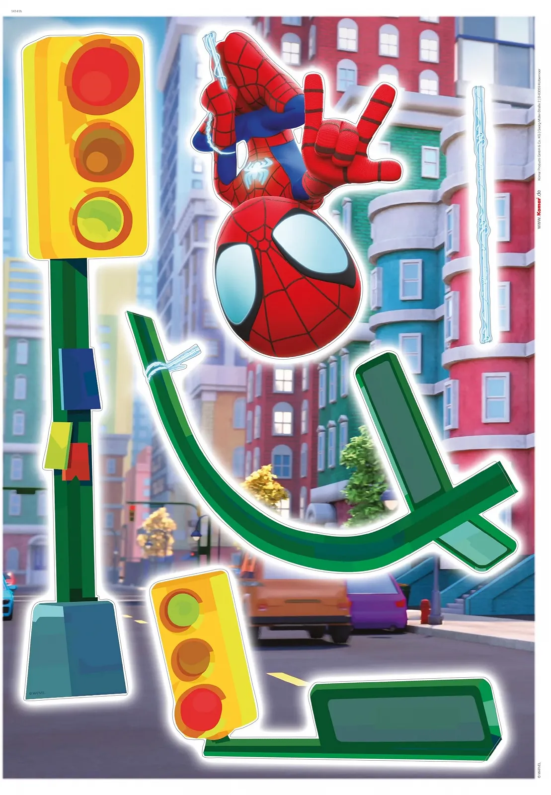 Наклейка на стену Komar Marvel Spidey and His Amazing Friends Lamp Swing 50 x 70 см Цветная, фото №2