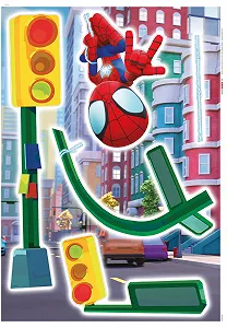 Наклейка на стіну Komar Marvel Spidey and His Amazing Friends Lamp Swing 50 x 70 см Кольорова synthetic.ua - Фото 1