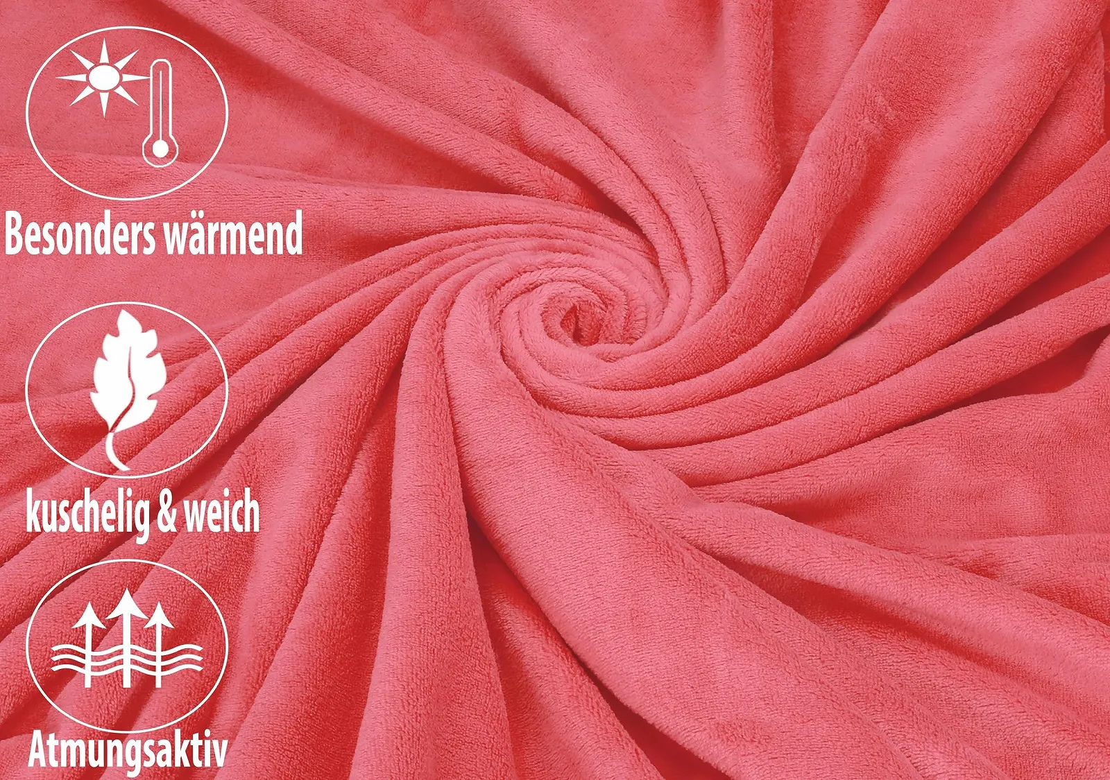 Покривало Betz Cuddly Blanket Bern Розмір 150 см x 200 см Лососевий, фото №4