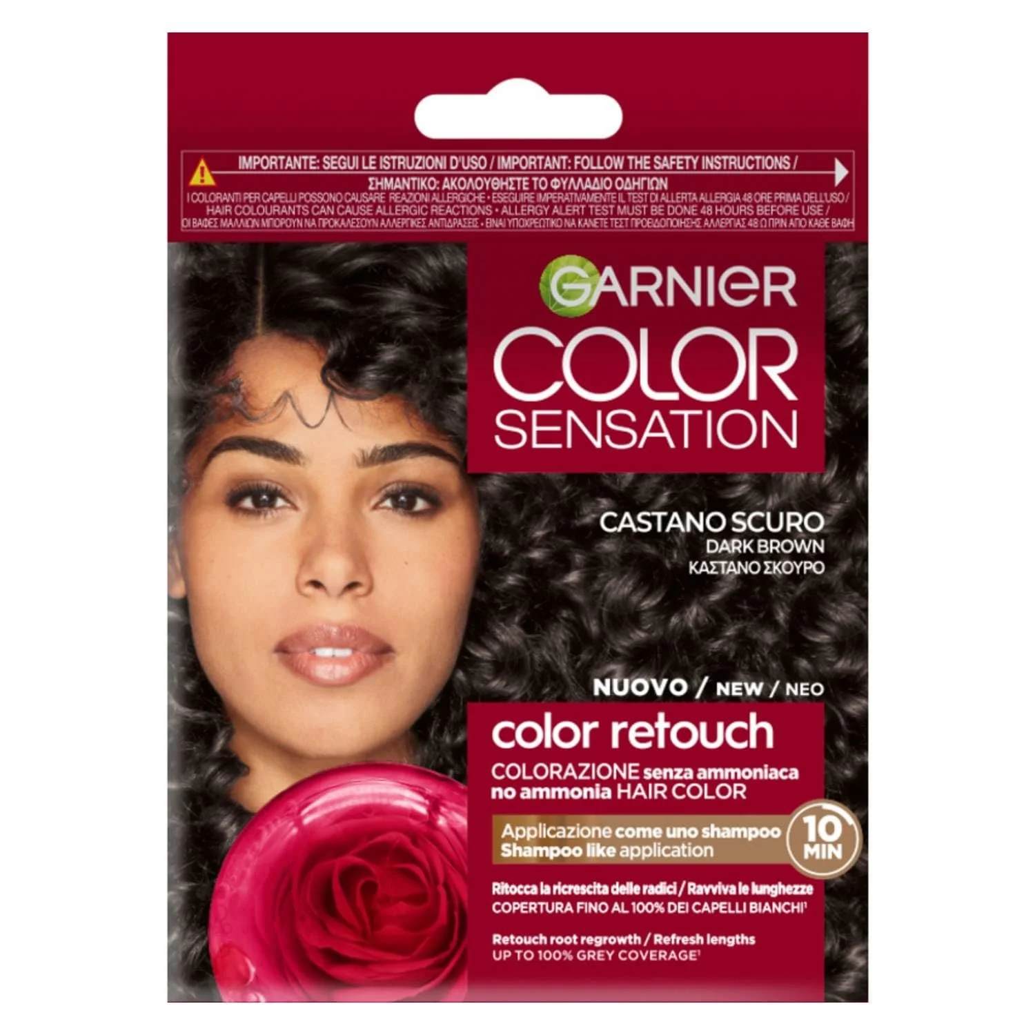 Фарба для волосся Garnier Color Sensation Retouch для корекції відрослих коренів без аміаку за 10 хвилин Темний Каштан, фото №1