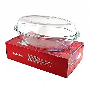 Форма для запікання Borcam овальна зі скляною кришкою 3,6 л synthetic.ua - Фото 1