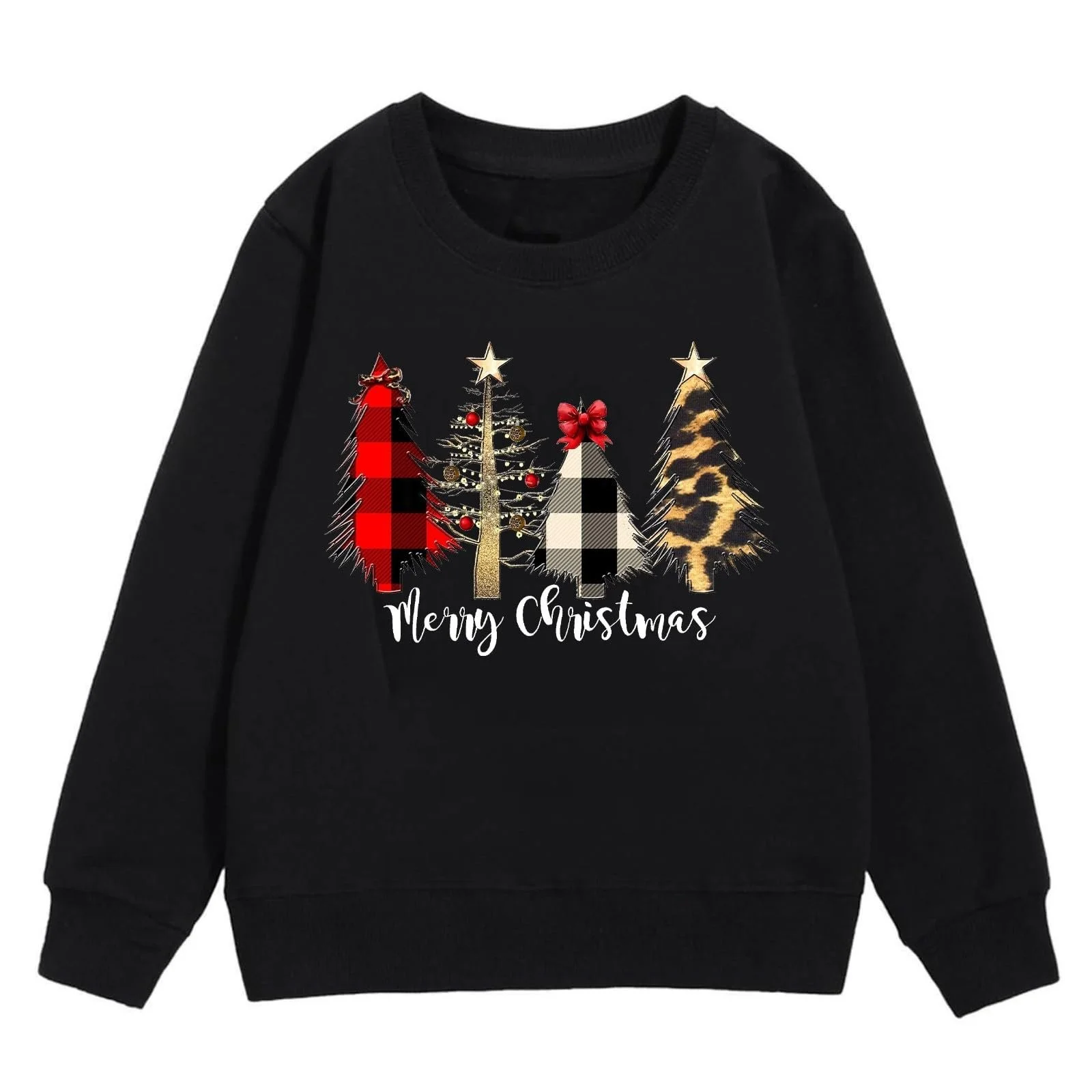 Різдвяний світшот Letterprint для дівчинки, легкий матеріал, круглий виріз, довгий рукав, фото №4