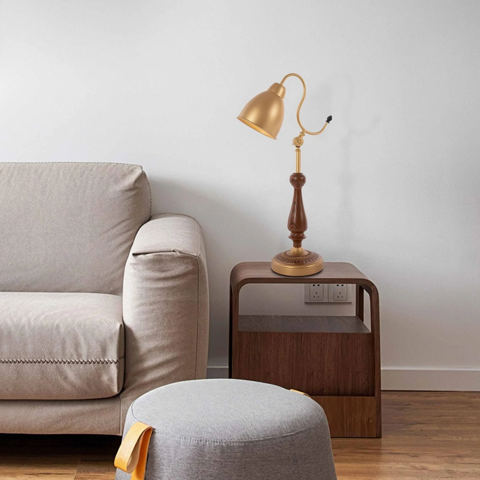 Настільна лампа Вінтажна 40 Вт E26 Залізо Горіх Мідь Ріжкова, фото №4