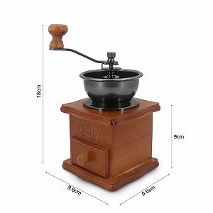 Ручная кофемолка Retro Antique с керамическим ручным приводом, регулируемая грубость помола, для дома, офиса, путешествий synthetic.ua - Фото 1