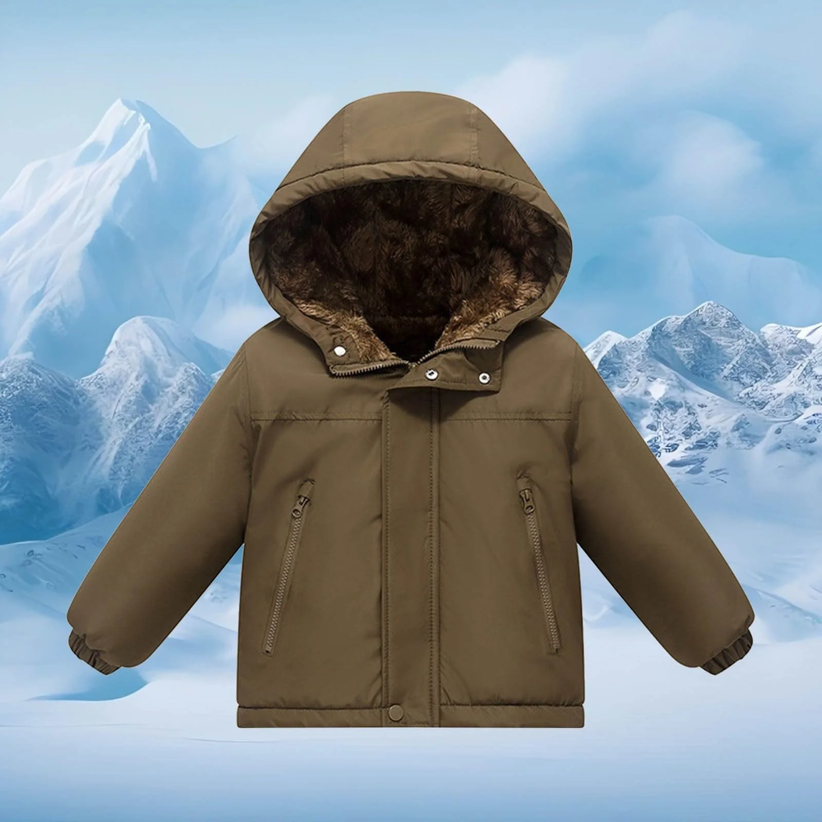 Зимняя куртка Пуховик для девочек Теплая флисовая куртка Толстая детская куртка Термокуртка Куртка Softshell с капюшоном Переходная куртка Детская куртка-пуховик для улицы, фото №3