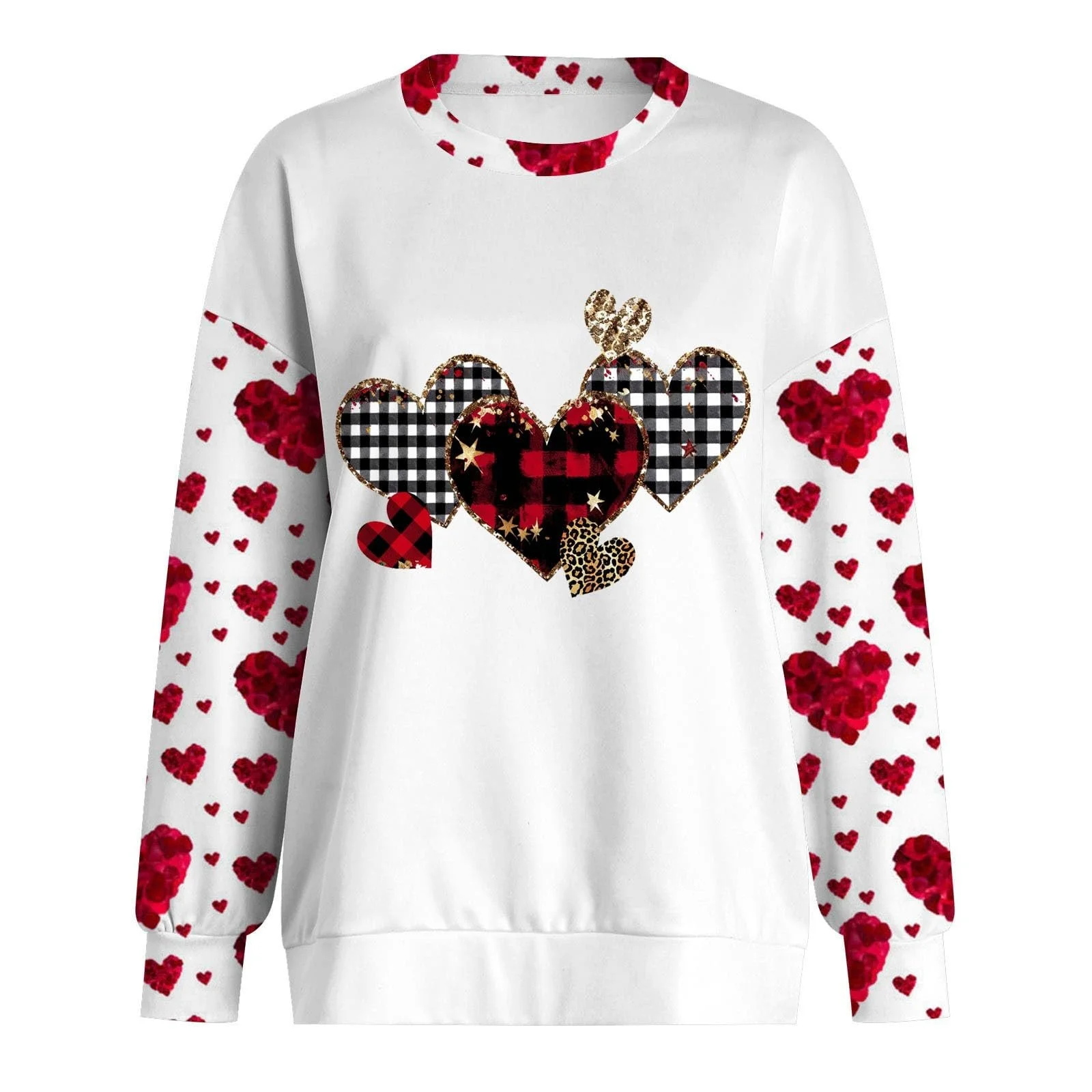 Пуловер Gwnauz Женская Толстовка Осень Зима Мягкие Топы Романтичный Свободный Пуловер с Сердцем День Святого Валентина Повседневный Длинный Рукав Круглый Вырез Классический Свитер с Принтом Сердца, фото №2 Пуловер Gwnauz Женская Толстовка Осень Зима Мягкие Топы Романтичный Свободный Пуловер с Сердцем День Святого Валентина Повседневный Длинный Рукав Круглый Вырез Классический Свитер с Принтом Сердца, фото №2