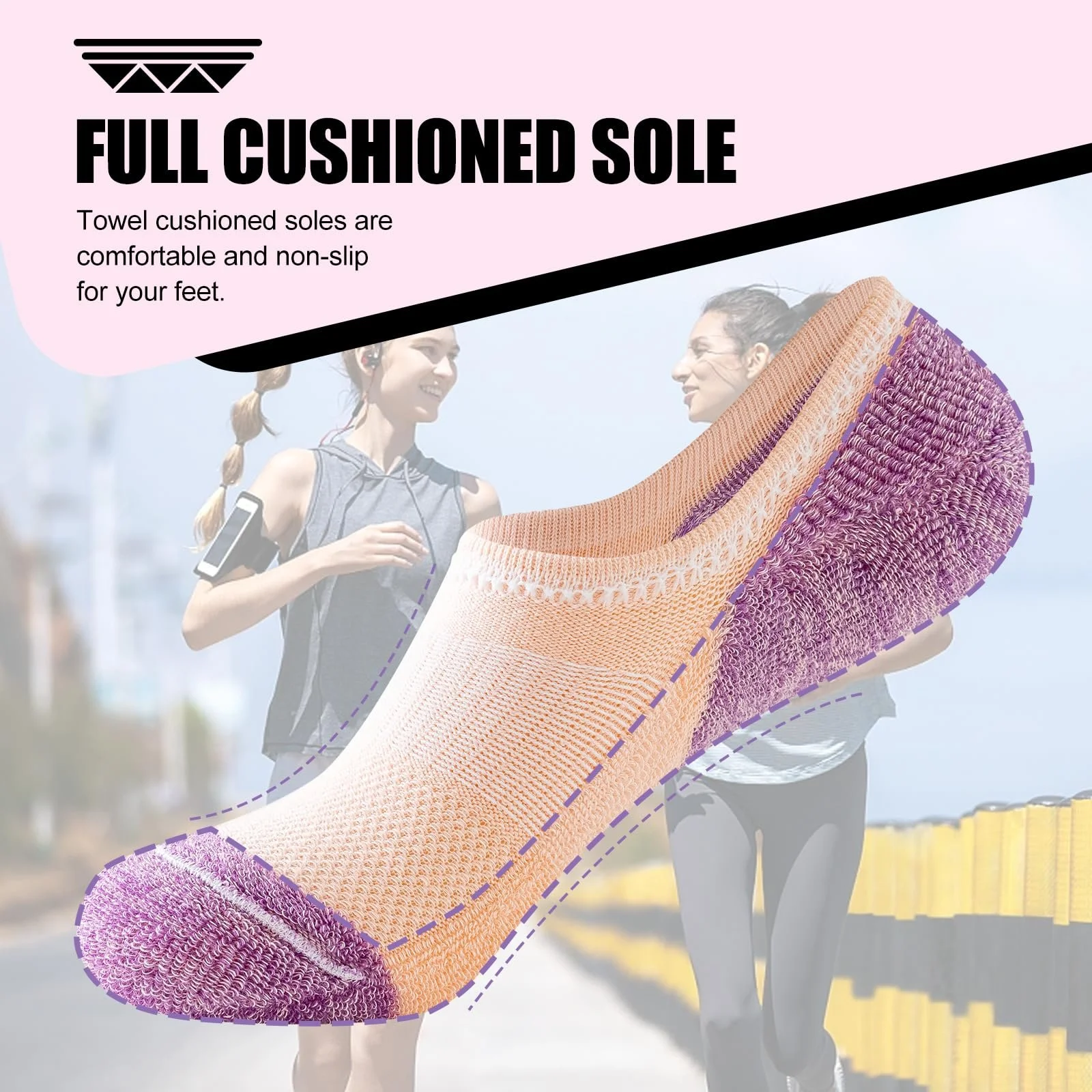 Шкарпетки спортивні жіночі, Бавовна, З пом'якшенням, 6 пар, фото №4