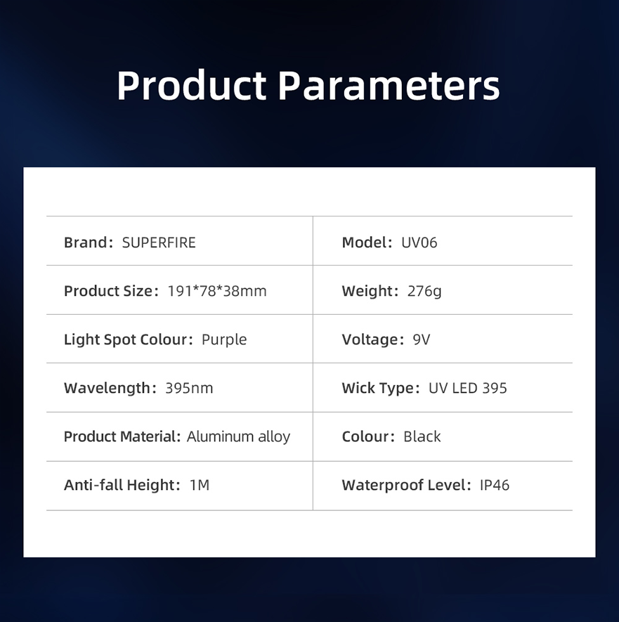 Фонарь ультрафиолетовый водонепроницаемый UV06 SuperFire, фото №10