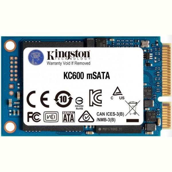 Внутрішній накопич Kingston SSD 512GB KC600 mSATA III 3D TLC SKC600MS 512G, фото №1