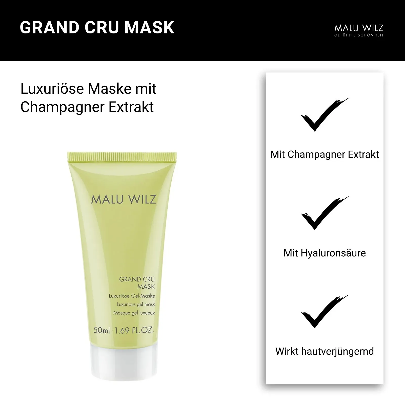 Маска Malu Wilz Grand Cru 50 мл Охолоджуюча, зволожуюча, фото №3