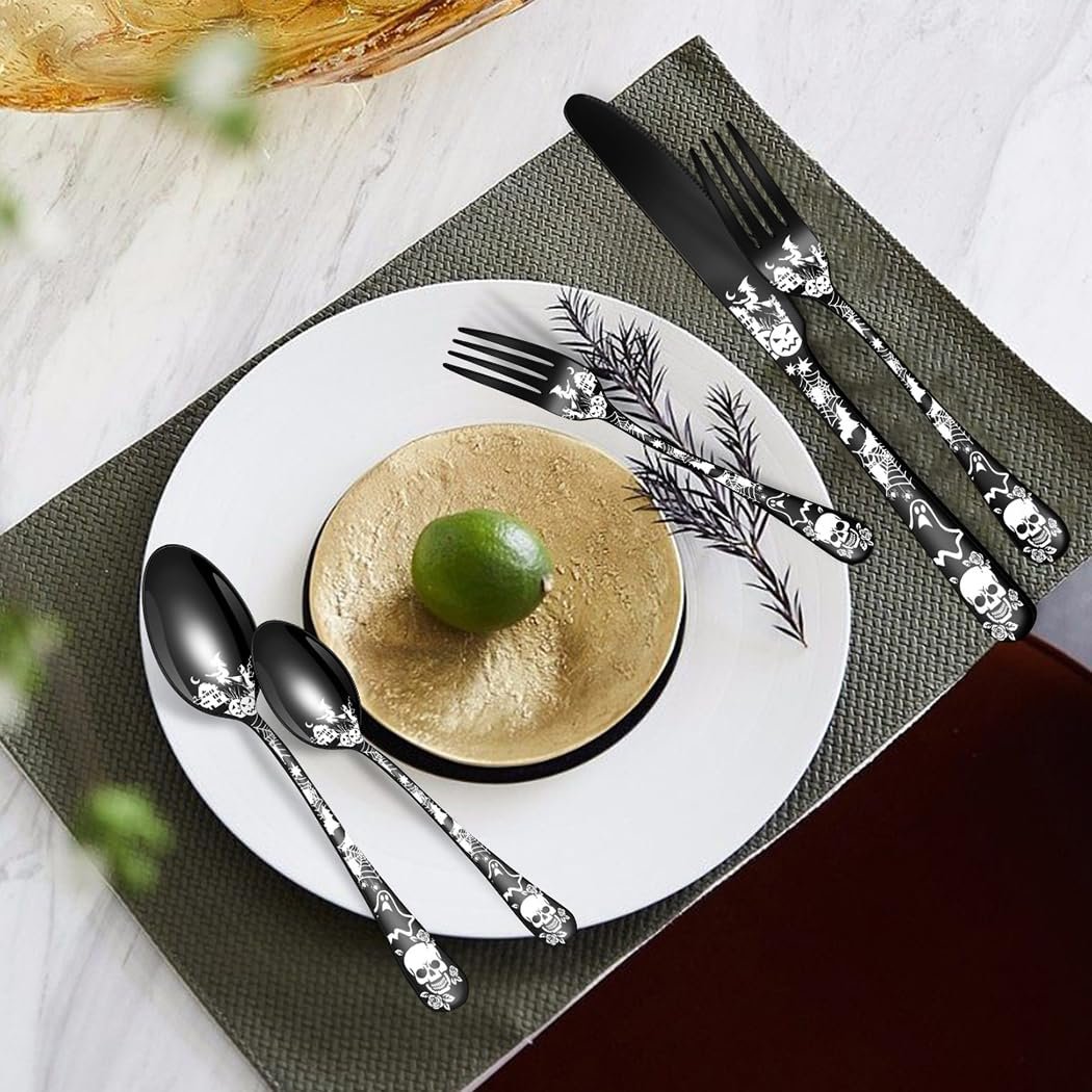 Набор столовых приборов XIAOYU Halloween Skeleton, синий, фото №5 Набор столовых приборов XIAOYU Halloween Skeleton, синий, фото №5