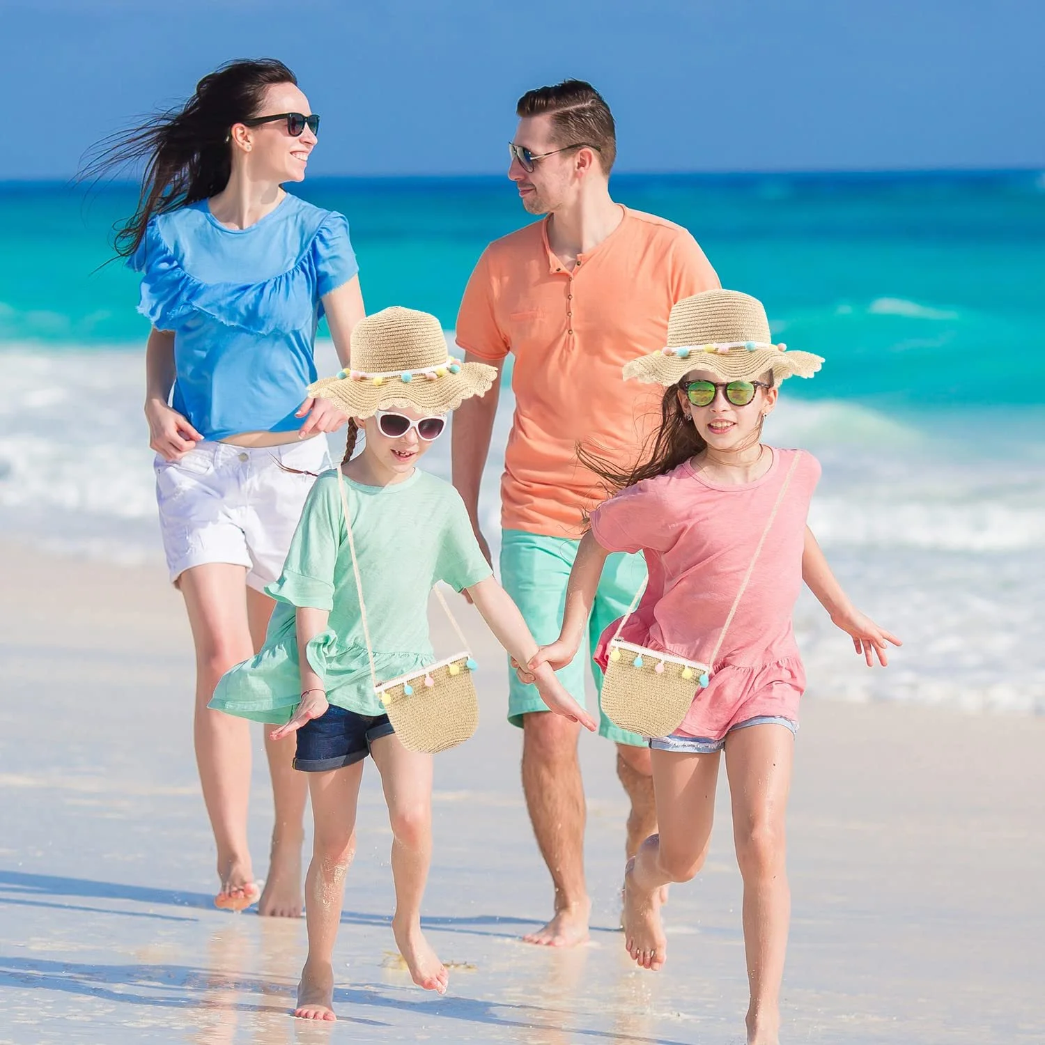 Шляпа от солнца и мини-сумка MAMUNU для девочек соломенные с цветком, фото №4 Шляпа от солнца и мини-сумка MAMUNU для девочек соломенные с цветком, фото №4