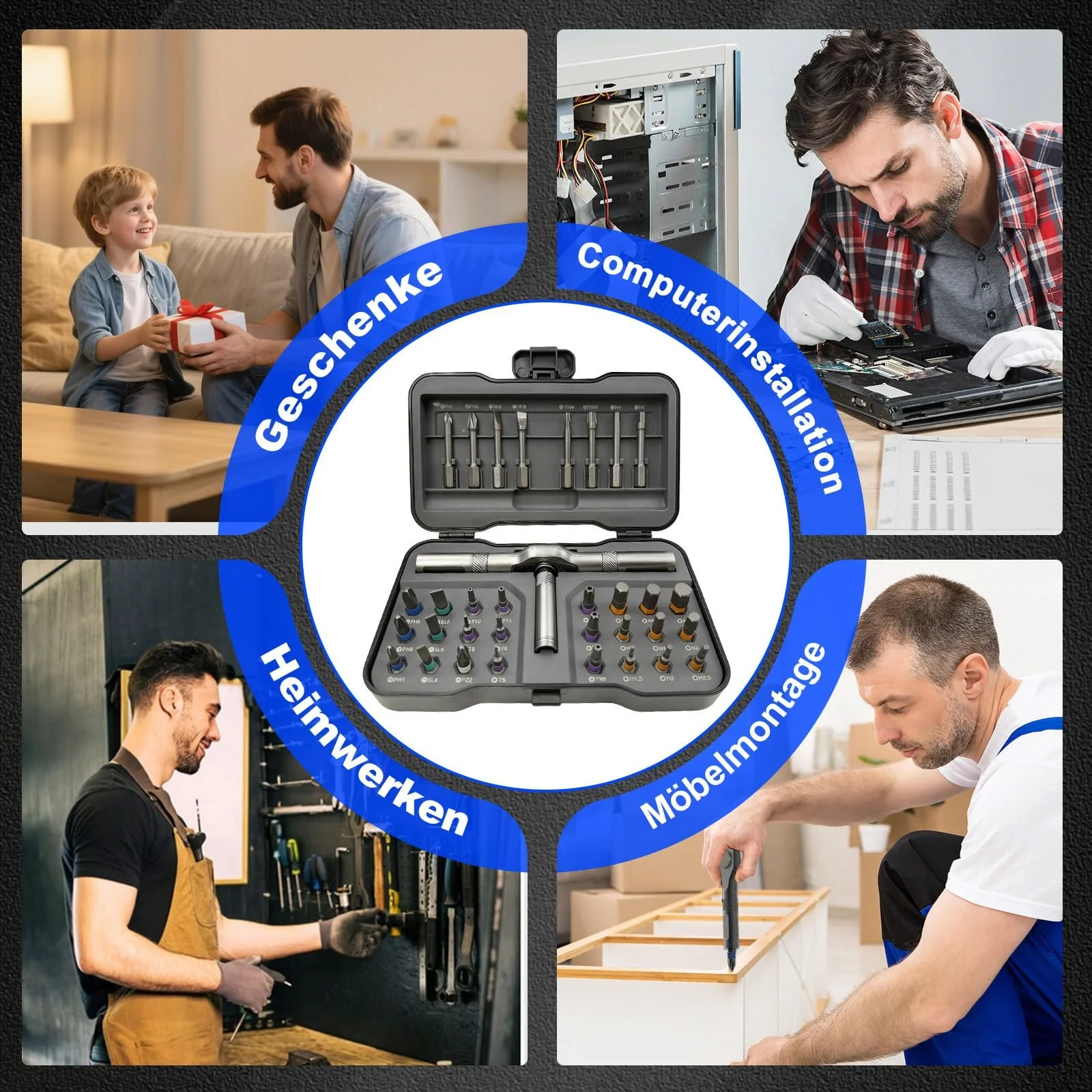 Набір реверсивних викруток 1/4 32-в-1 S2 Steel, фото №7