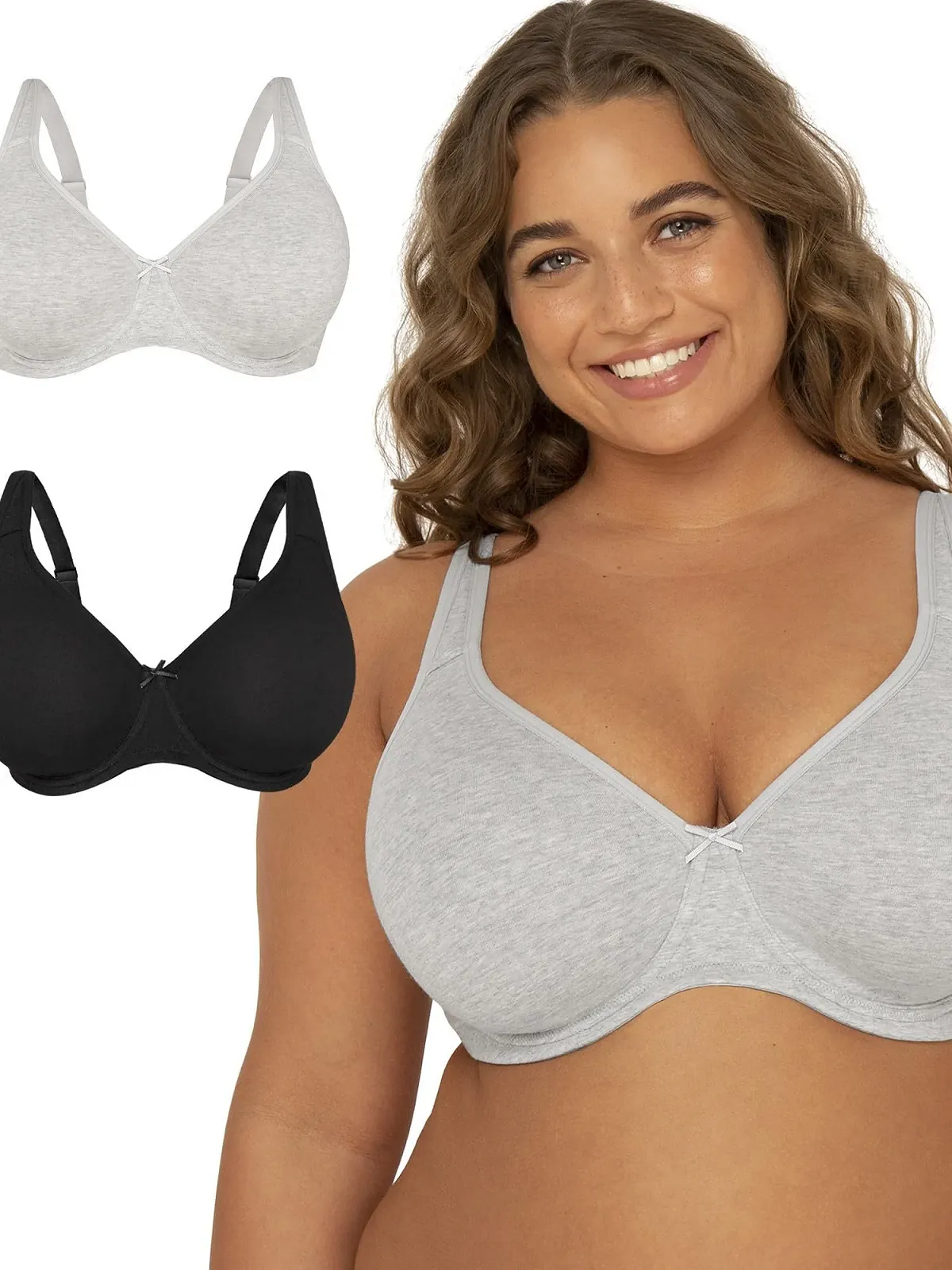 Бюстгальтер на кісточках Fruit of the Loom Plus Size бавовняний без підкладки повне покриття 95E, фото №1